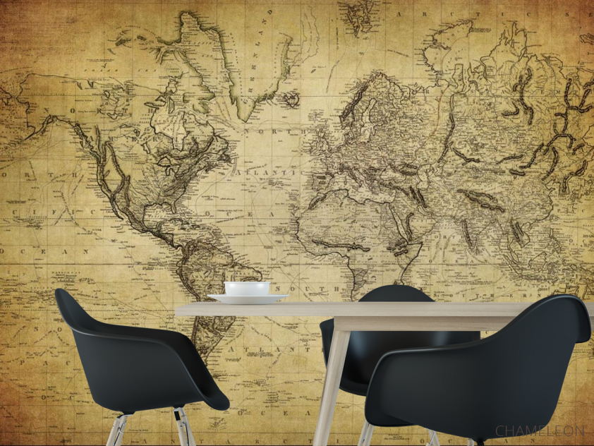 Фотошпалери Старовинна карта світу - 1