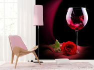 Фотошпалери червоне вино і троянда - 4