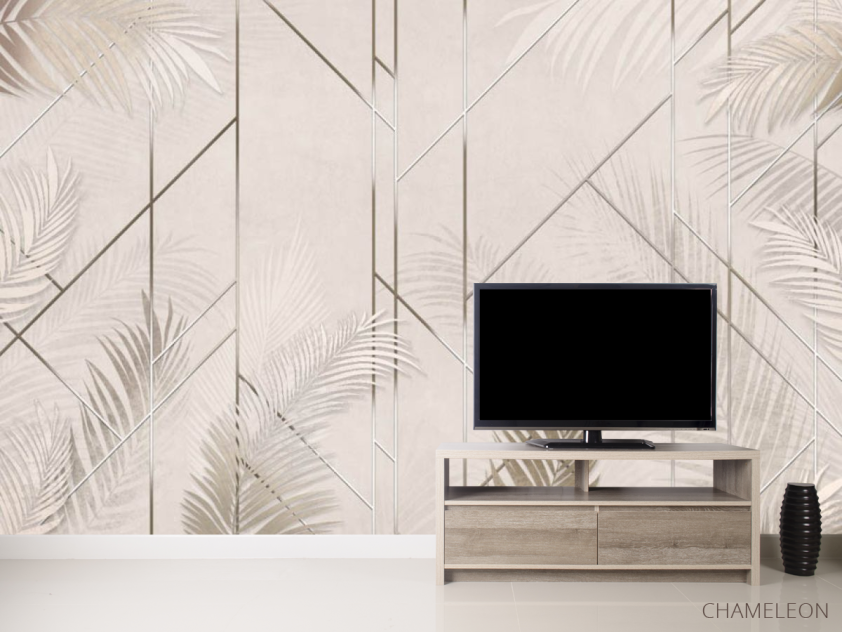 Фотообои Геометрия и пальмовые ветки - 2