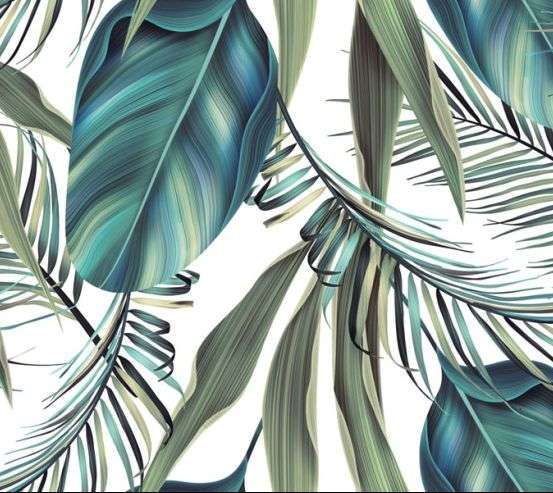Фотообои Тропические листья паттерн Фотообои Тропические листья паттерн 33776