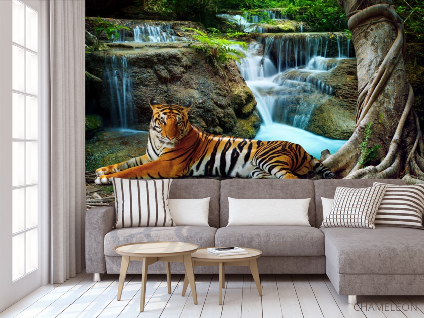 Фотообои тигр у водопада - 3