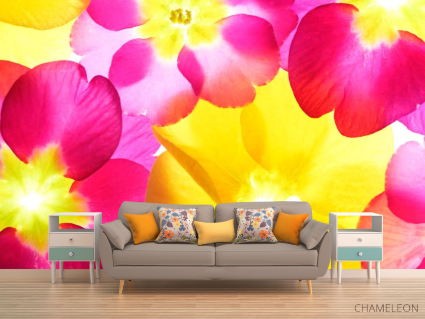 Фотообои Розово-желтые цветы - 1