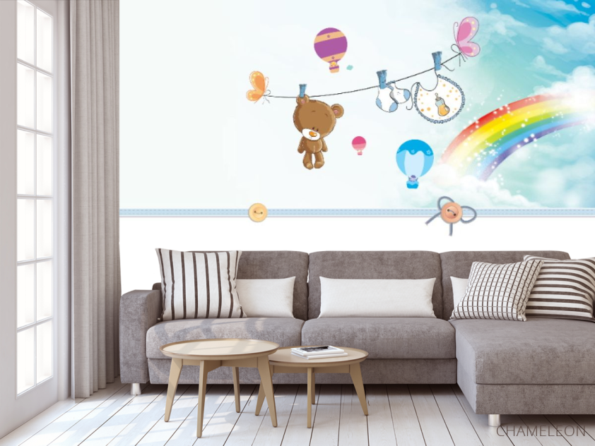 Фотообои Мишка, радуга - 3