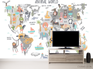 Фотообои Детская карта с животными - 2