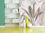 Фотошпалери Тропічні листя в рожевому відтінку - 3