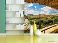 Фотошпалери вид на місто з кам'яного балкона - 3