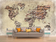 Фотообои Карта из кирпичей - 1