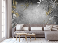 Фотообои листья с золотом - 3