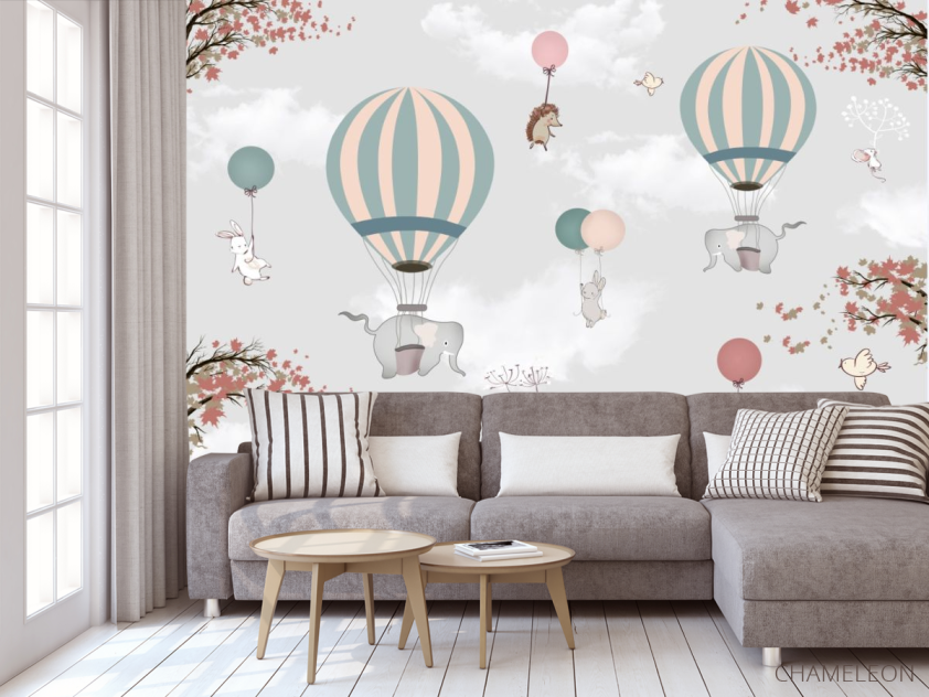 Фотообои животные на воздушных шариках - 3