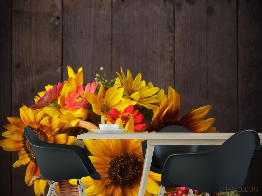 Фотошпалери соняшники в кошику - 1