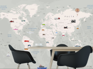 Фотообои Карта мира и машинки - 1