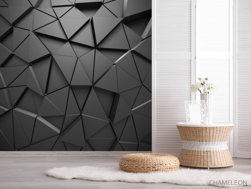 Фотообои Черная 3д стена - 2