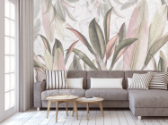 Фотообои Тропические листья в розовом оттенке - 3