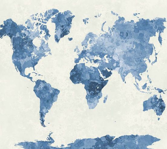 Фотообои Голубая карта мира 32644