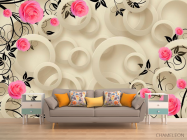 Фотообои Розы и круги 3d - 1