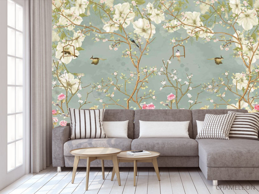 Фотообои Птицы и ветки в японском стиле - 3