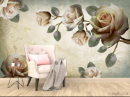 Фотообои розы на бежевом фоне - 4