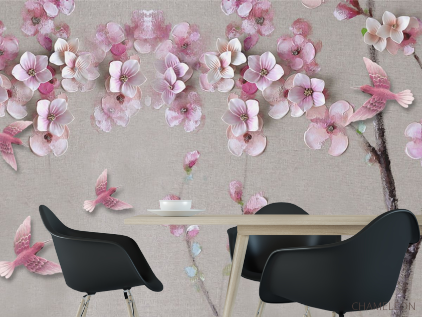 Фотошпалери Рожева гілка сакури - 1