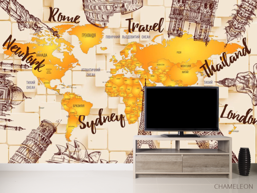 Фотообои карта мира - 2