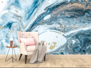 Фотообои Синий флюид с перламутром - 4