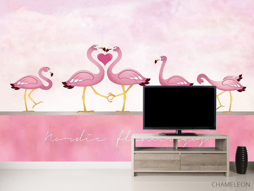 Фотообои Розовые фламинго - 2
