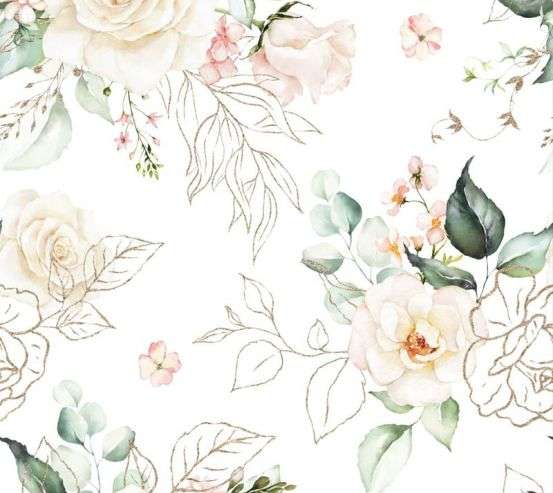 Фотообои Аварельные цветы патерн Фотообои Аварельные цветы патерн 33102