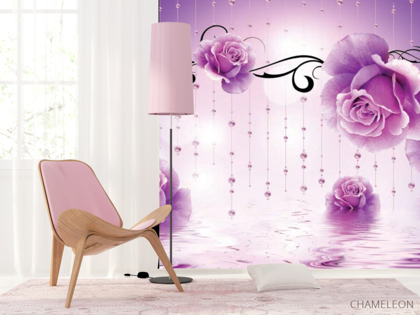 Фотошпалери Фіолетові квіти 3d - 4