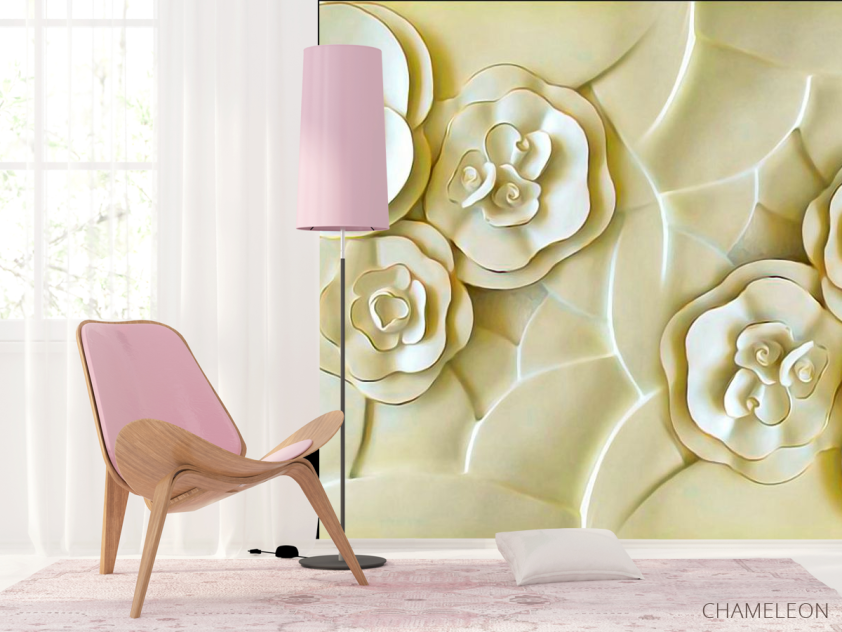 Фотошпалери Керамічні квіти кольору слонової кістки - 4