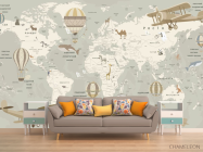 Фотообои Бежевая карта на украинском - 1