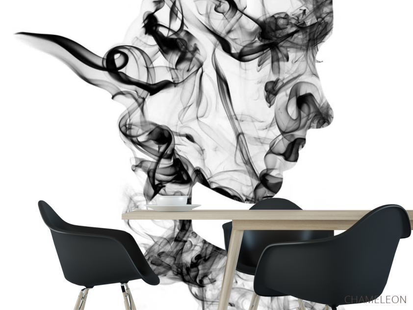 Фотошпалери силует з диму 3д - 1