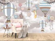 Фотообои зверушки на воздушных шариках - 4