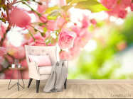 Фотообои розовые цветки - 4