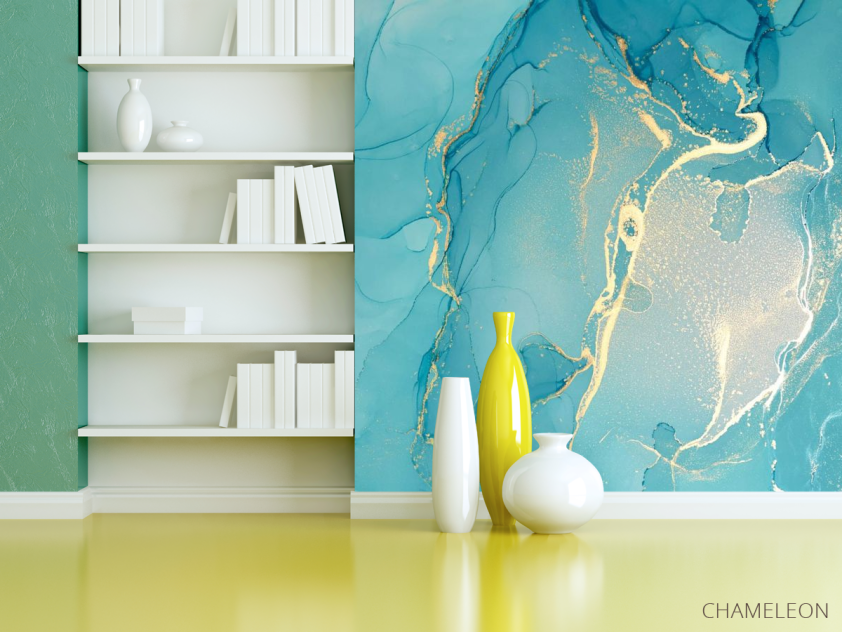 Фотошпалери Блакитний Fluid art - 3