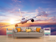 Фотообои самолёт и закат - 1