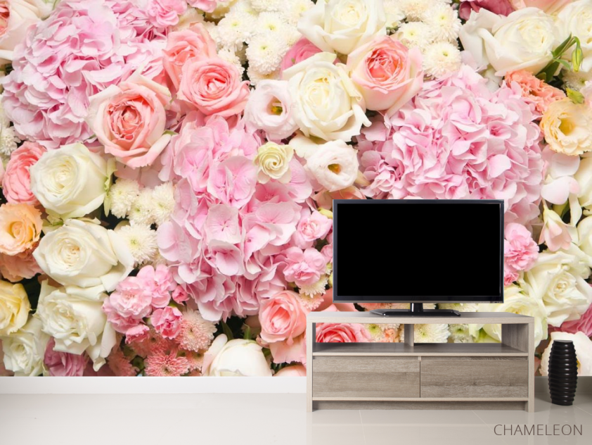 Фотообои нежные бело-розовые цветы - 2