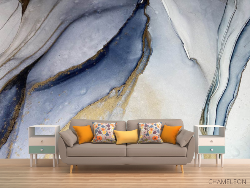 Фотообои fluid art  в синих оттенках - 1