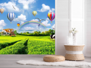 Фотошпалери Повітряні кулі над полем - 2