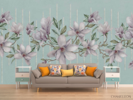 Фотообои Магнолии на фоне бирюзы - 1