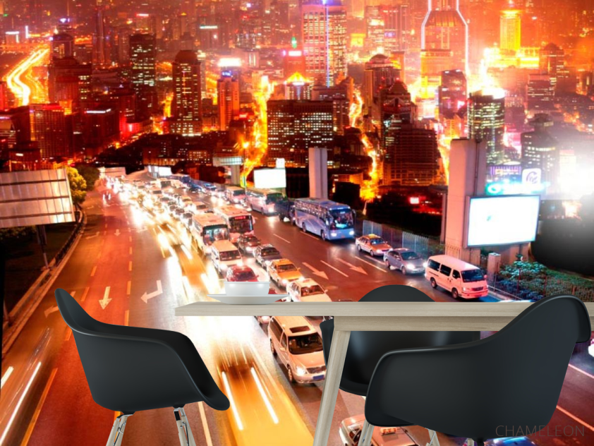 Фотошпалери Ніч, місто, пробка - 1