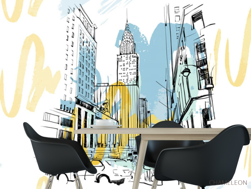 Фотошпалери Місто в стилі ілюстрацій - 1