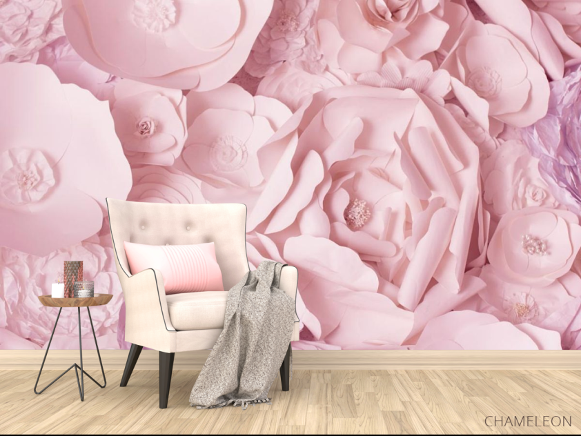 Фотообои бумажные розовые цветы - 4
