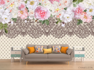 Фотообои Цветы с кружевом - 1