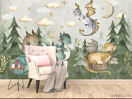 Фотообои Динозаврики в лесу - 4