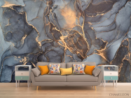 Фотообои Серый флюид с золотом - 1