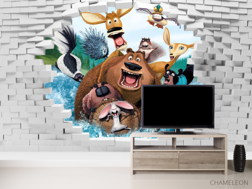 Фотообои Звери и 3д стена - 2