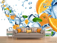 Фотообои Апельсины и кубики льда - 1