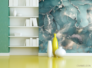 Фотошпалери Темний Fluid art в зелених відтінках - 3