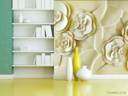 Фотошпалери Керамічні квіти кольору слонової кістки - 3