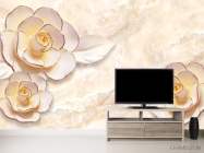 Фотообои Керамические 3d цветы - 2