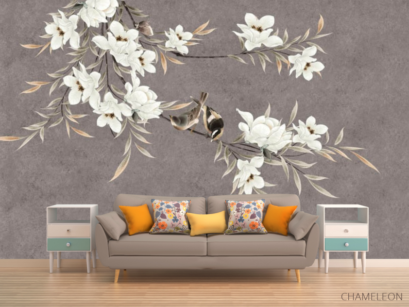 Фотообои Ветки магнолии с цветами - 1